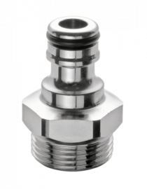 Embout fileté mâle cylindrique avec clapet obturateur