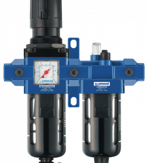 ALTO 3 - Filtre régulateur lubrificateur 2 blocs avec manomètre, fixation et connexions rapides