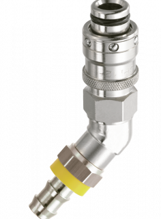 Fiche 135° pour flexible auto-serreur