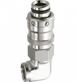 Fiche 90° filetée femelle cylindrique