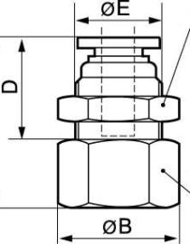 Raccord droit traversée de cloison femelle cylindrique - RPD TG – Image 2