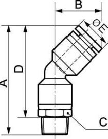 Coude 135° mâle conique orientable - RPQ MR – Image 2