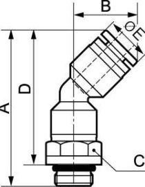 Coude 135° mâle cylindrique orientable - RPQ MG – Image 2