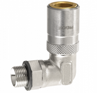 Raccord 90° fileté mâle cylindrique avec joint d'étanchéité à obturation
