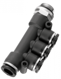 Union triple égale mâle cylindrique orientable - RPN MG