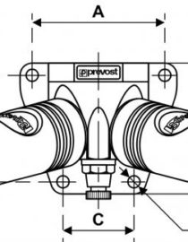 Rohrleitungsdose mit Innengewinde - 2 Kupplungen und Ablass - European Profil - Durchgang 10,4 mm – Bild 2