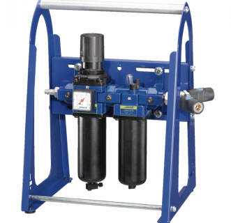 Ensemble filtre régulateur lubrificateur ALTO 3 20 bar, sur portique