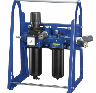 Ensemble filtre régulateur lubrificateur ALTO 3 avec entretoise sortie air sec sur portique