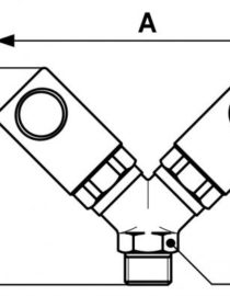 Distributeur fixe à 2 directions fileté mâle conique – Image 2