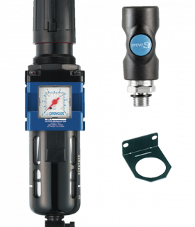 ALTO 3 - Filtre régulateur avec manomètre et fixation equipé d'un raccord de securite prevoS1