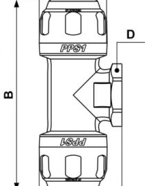 PPS1 TT - Té fileté femelle cylindrique aluminium pour tubes