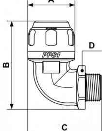 PPS1 9CM - Coude aluminium 90° fileté mâle conique pour tubes – Image 2