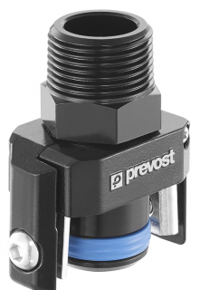 PPS SQMM - Raccord droit aluminium fileté mâle conique pour profil carré