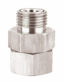 Raccord mâle cylindrique tournant/femelle (monopièce) - A35