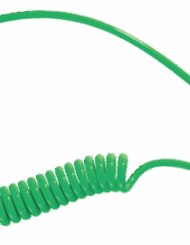 Tuyau spiralé polyuréthane : équipé de raccords mâles fixe et rotatif