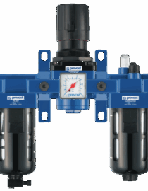 ALTO 3 - Filtre régulateur lubrificateur 3 blocs avec manomètre, fixation et connexions rapides