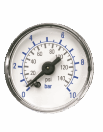 Rundes Manometer Ø 40 mm waagrecht