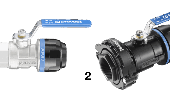 PPS1 RSIF - Vanne filetée femelle cylindrique avec raccordement pour tubes