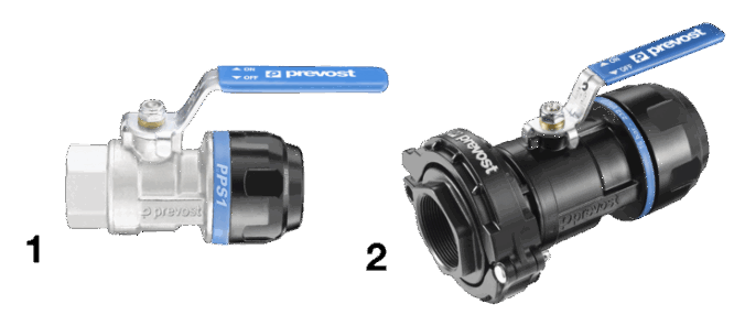PPS1 RSIF - Vanne filetée femelle cylindrique avec raccordement pour tubes
