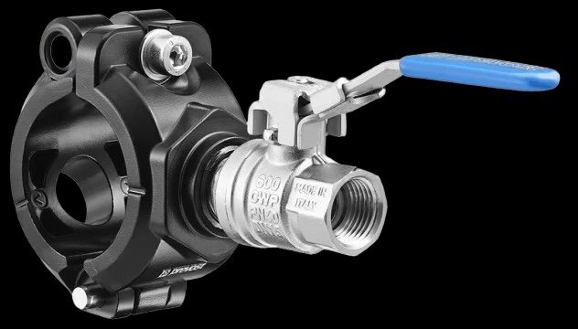 PPS1 BFV - Gerade Anbohrschelle mit montiertem Kugelhahn